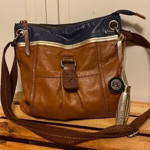 The Sak Leather Crossbody Gold Tassel